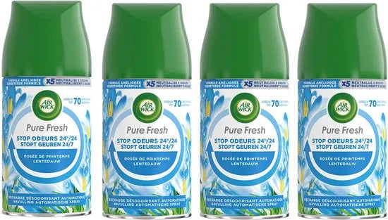 4x Airwick Freshmatic Navulling Pure Lentedauw 250ml