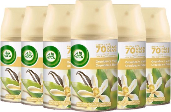 6x Airwick Freshmatic Navulling Vanille en Orchidee 250ml