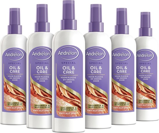 6x Andrelon Oil & Care Anti Klit Spray 250ml