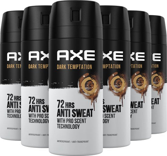 6x Axe Dark Temptation 72H Deospray 150ml