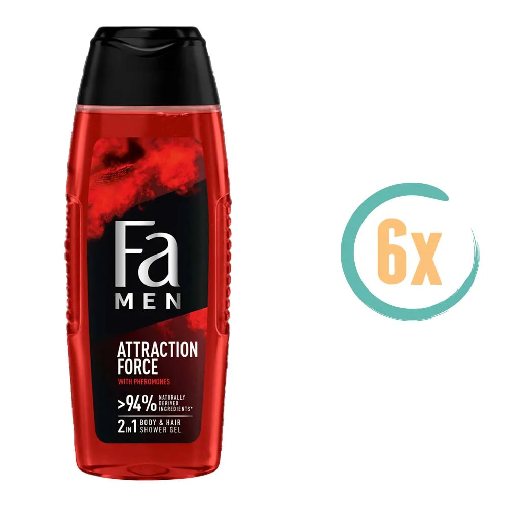 6x Fa Attraction Force 2in1 Douchegel 250ml