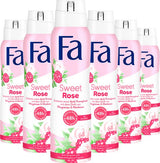 6x Fa Sweet Rose Deospray 150ml, VoordeligInslaan.nl