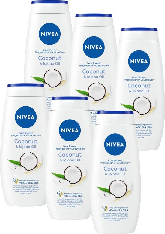 6x Nivea Coconut & Jojoba Oil Douchecreme 250ml