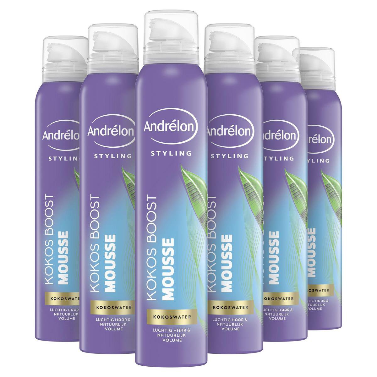 6x Andrelon Kokos Boost Haarmousse 200ml