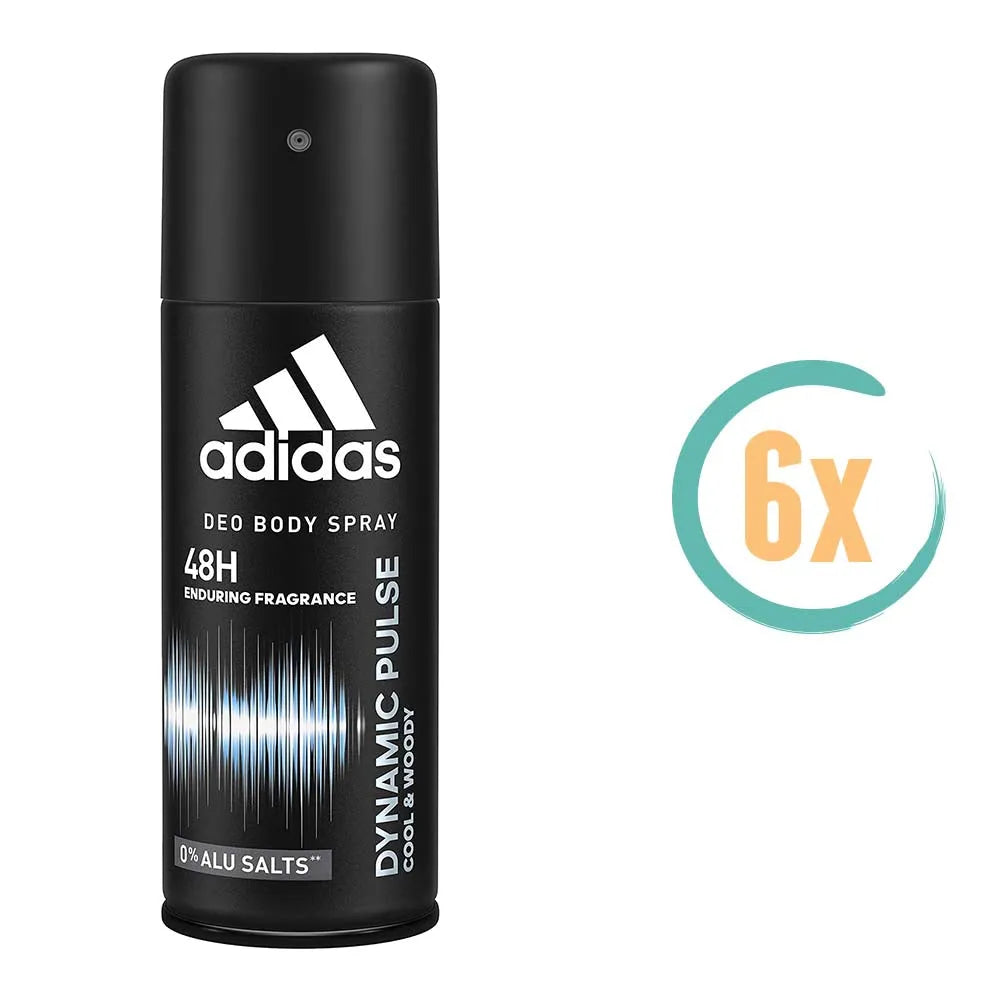 6x Adidas Dynamic Pulse Deospray 150ml