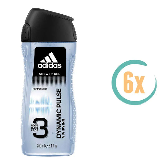 6x Adidas Dynamic Pulse 3in1 Douchegel 250ml