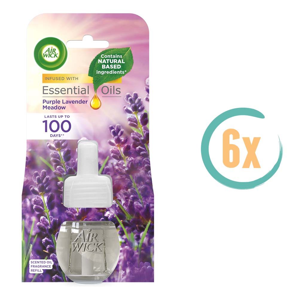 6x Airwick Elektrische Luchtverfrisser Navulling Lavendel 19ml