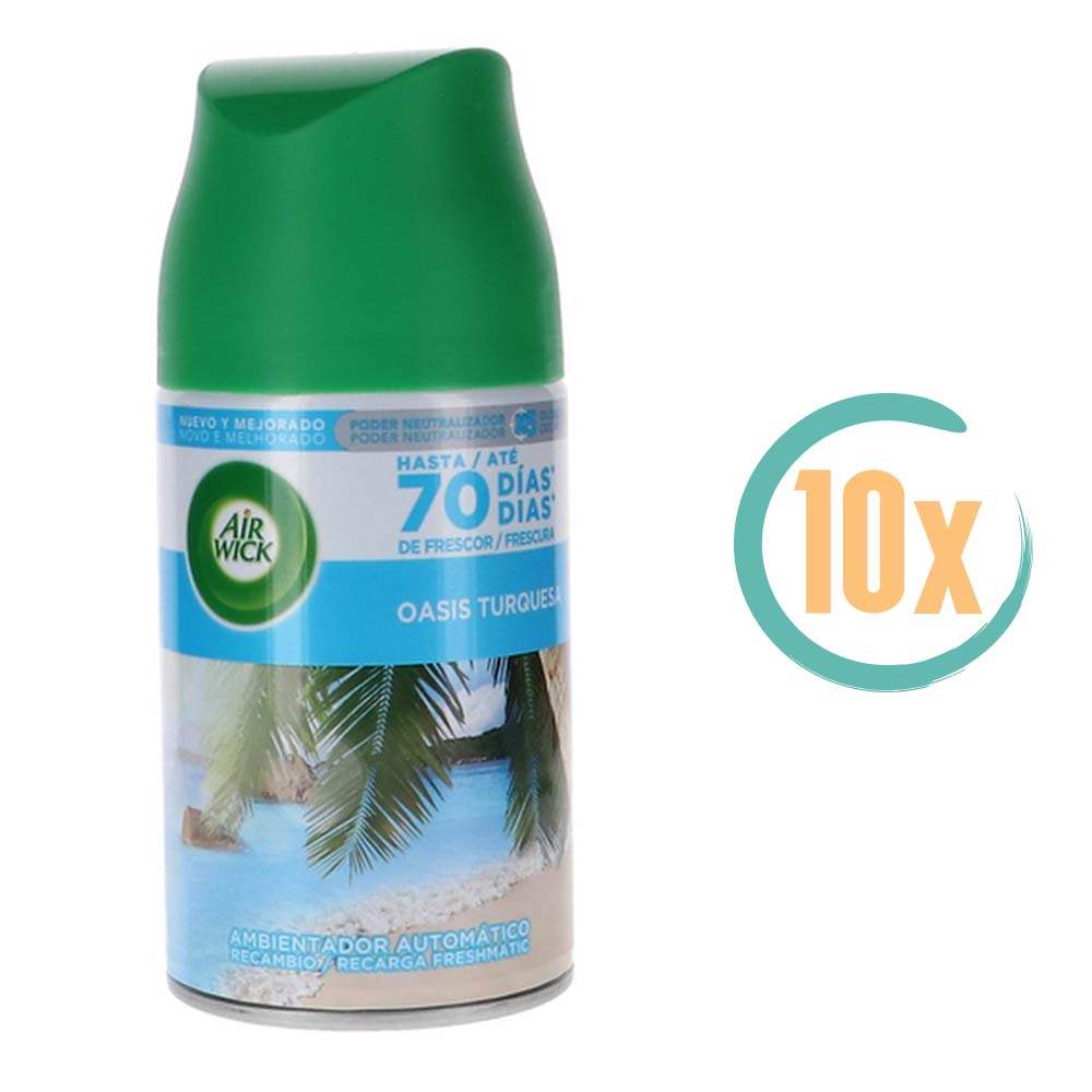 10x Airwick Freshmatic Navulling Oasis Turquesa 250ml