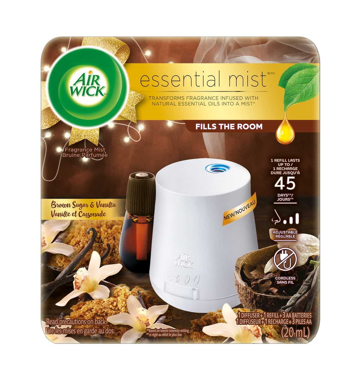 Airwick Essential Mist Starterset Vanille & Bruine Suiker