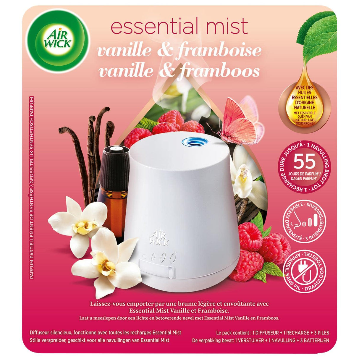 Airwick Essential Mist Starterset Vanille & Framboos