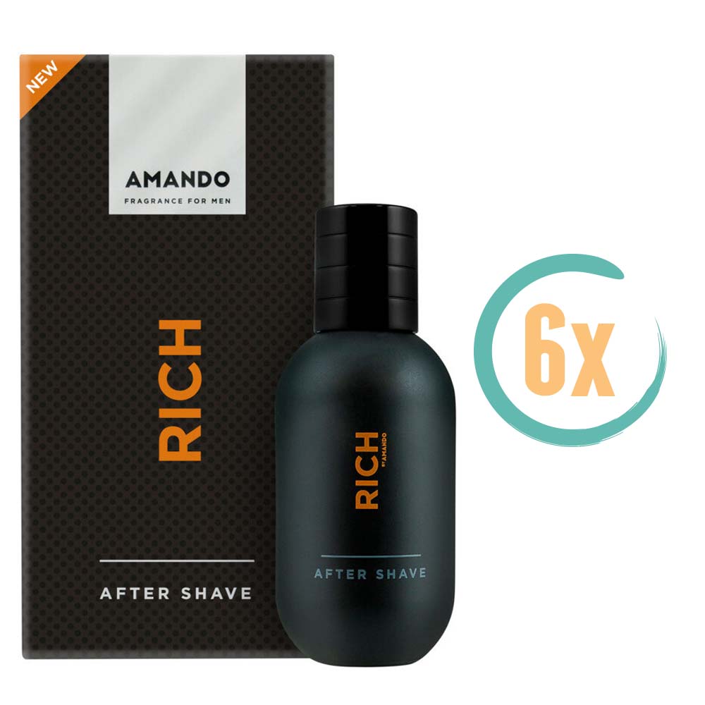 6x Amando Rich Aftershave 50ml