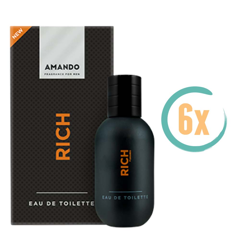 6x Amando Rich Eau de Toilette 50ml