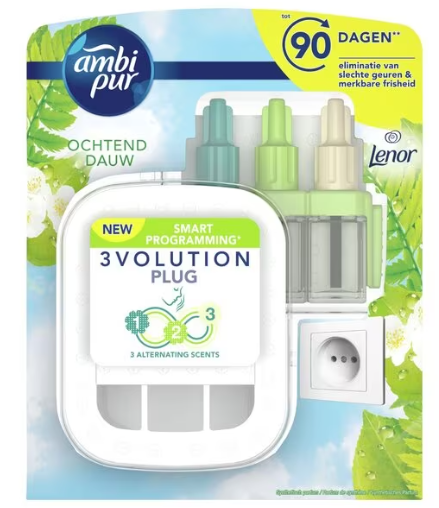 Ambi Pur Febreze 3Volution Houder & Navulling Ochtend Dauw