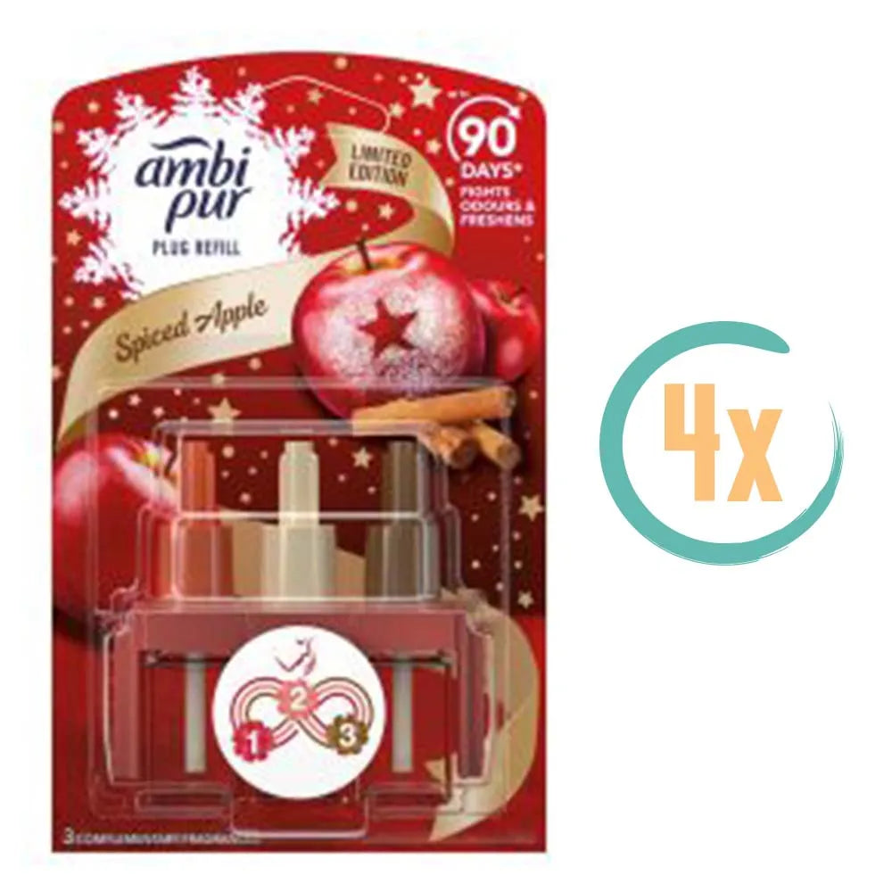 4x Ambi Pur 3Volution Navulling Spiced Apple 20ml