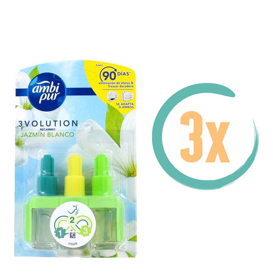 3x Ambi Pur 3Volution Navulling Witte Jasmijn 20ml, VoordeligInslaan.nl