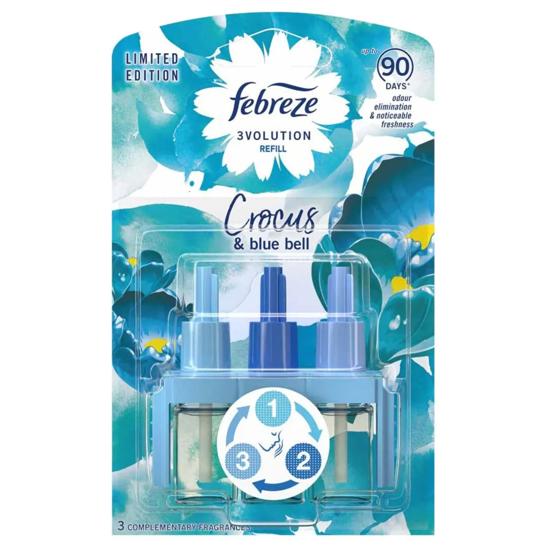 6x Ambi Pur Febreze 3Volution Navulling Crocus & Bluebell 20ml, VoordeligInslaan.nl