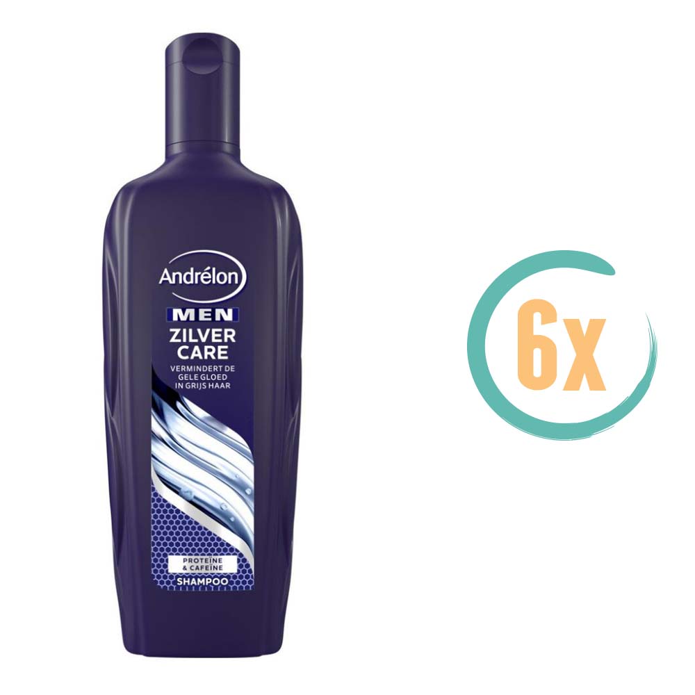 6x Andrelon Men Zilver Care Shampoo 300ml