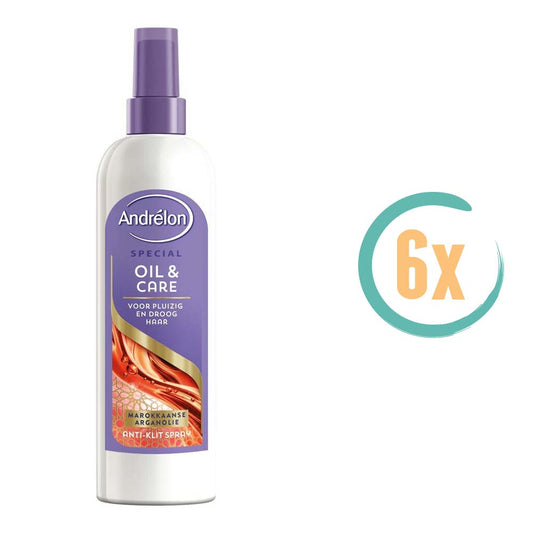 6x Andrelon Oil & Care Anti Klit Spray 250ml