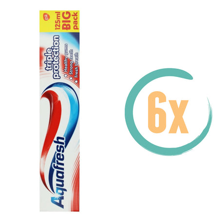 6x Aquafresh Triple Protection XL Tandpasta 125ml, VoordeligInslaan.nl