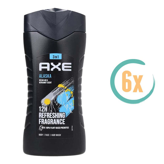 6x Axe 3in1 Douchegel Alaska 250ml