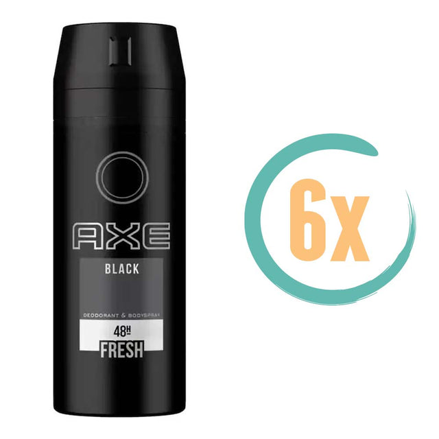 6x Axe Black Deospray 150ml, VoordeligInslaan.nl