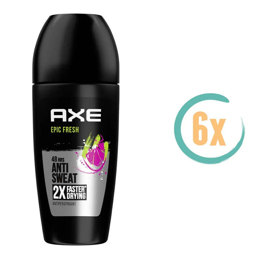 6x Axe Epic Fresh Anti Sweat Deoroller 50ml