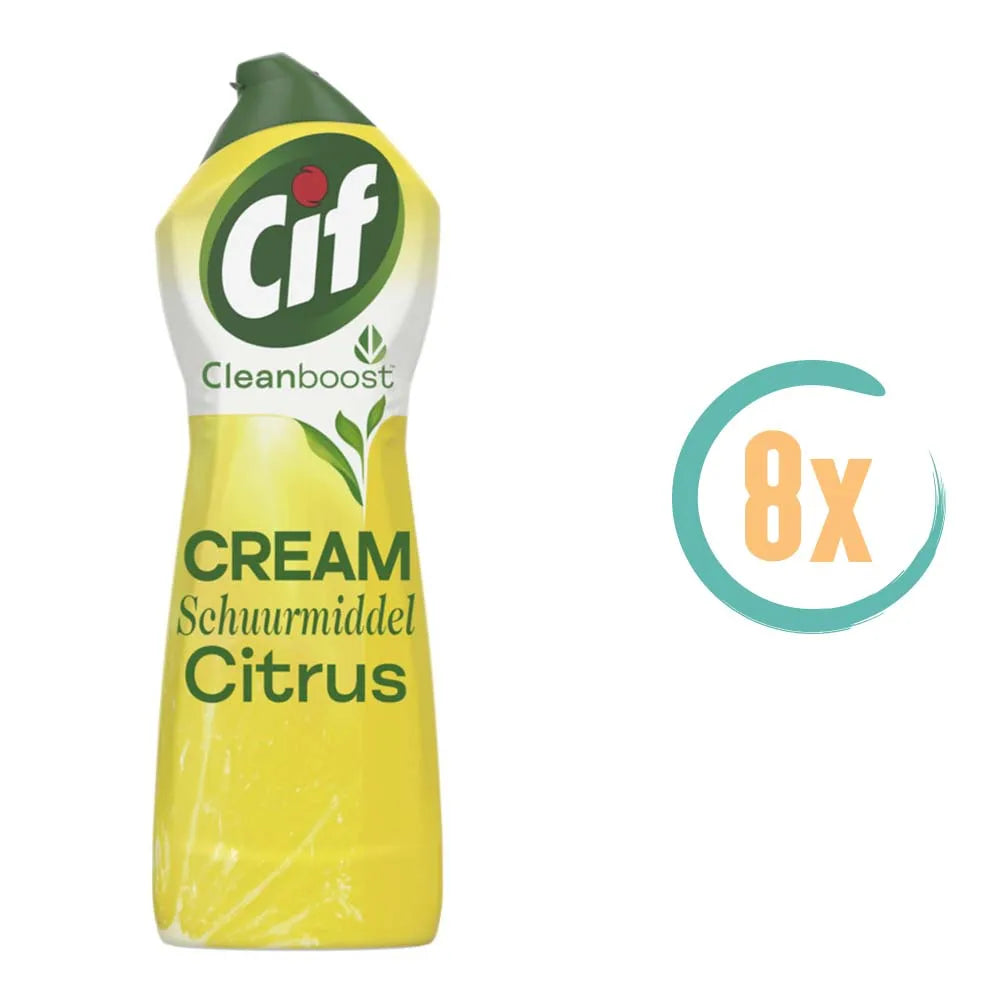 8x Cif Schuurmiddel Cream Lemon 500ml