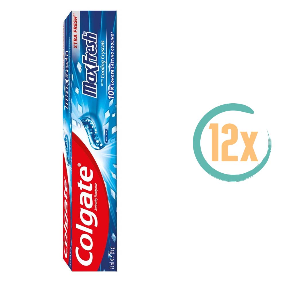 12x Colgate Max Fresh Tandpasta Cooling Crystals 100ml