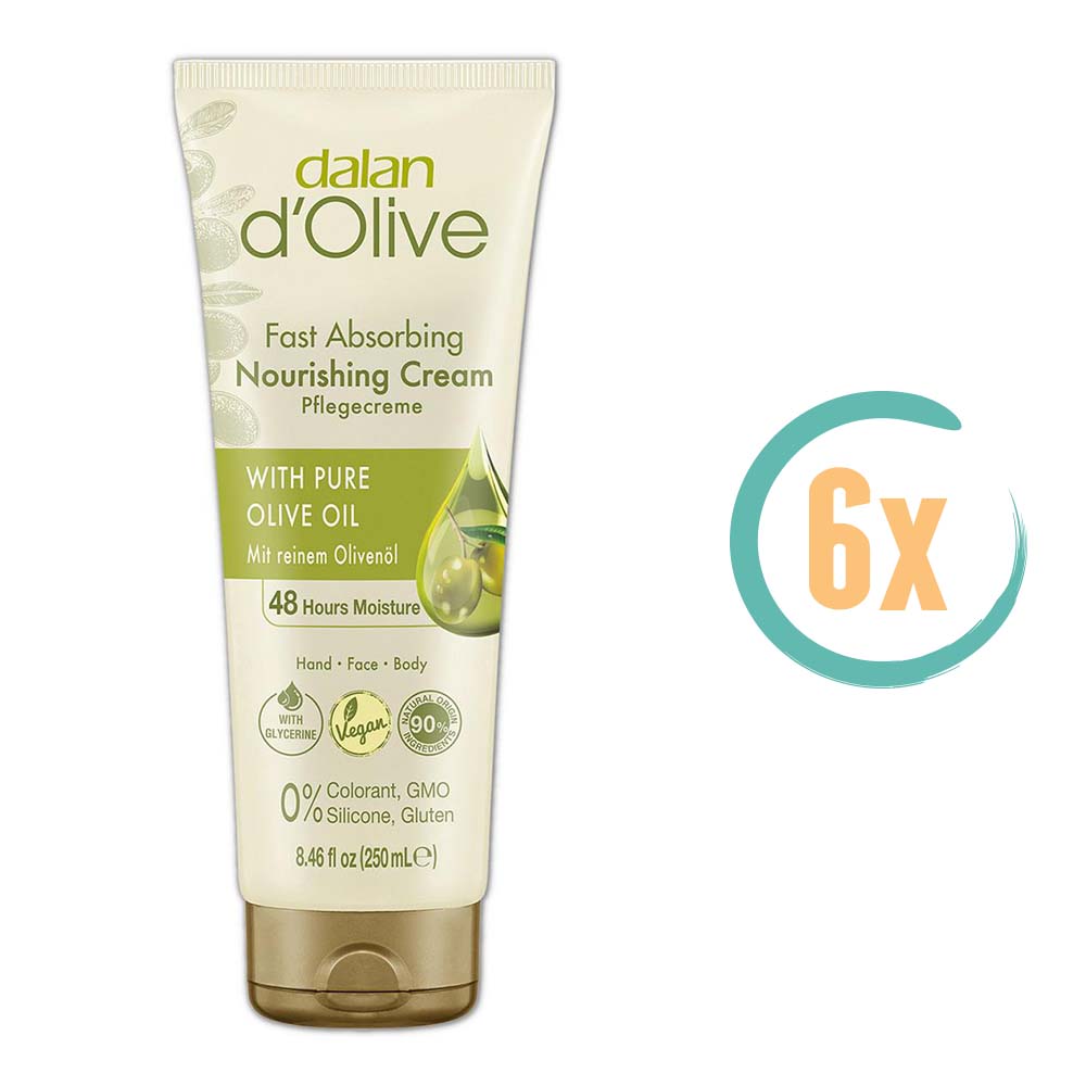 6x Dalan d'Olive Nourishing Hand & Body Cream 250ml