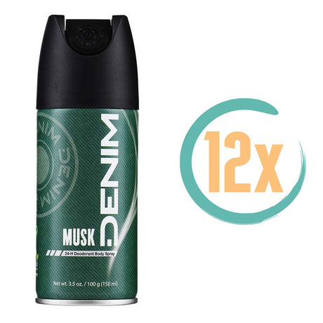 12x Denim Musk Deospray 150ml, VoordeligInslaan.nl