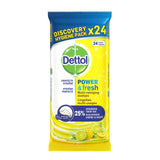 5x Dettol Power & Fresh Citroen Schoonmaakdoekjes 24 stuks