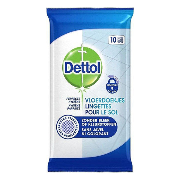 6x Dettol Vochtige Vloerdoekjes Zonder Bleek 10 doekjes