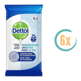 6x Dettol Vochtige Vloerdoekjes Zonder Bleek 10 doekjes