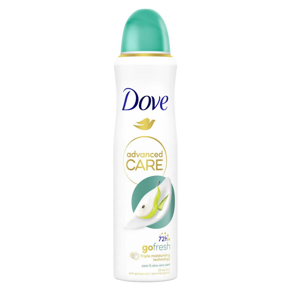 6x Dove Advanced Pear & Aloë Vera 72H Deospray 150ml