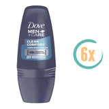 6x Dove Clean Comfort Deoroller 50ml