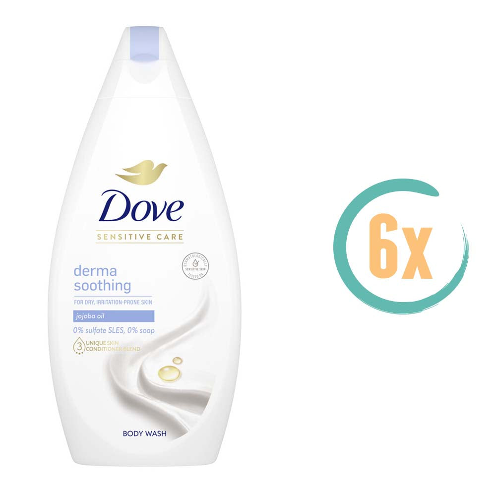 6x Dove Derma Soothing Sensitive Care Bodywash 450ml