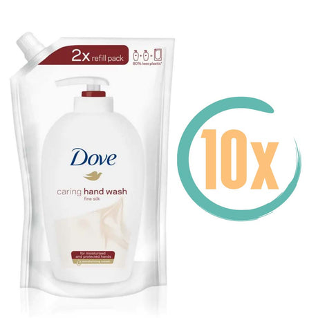 10x Dove Fine Silk Handzeep Navulling 500ml, VoordeligInslaan.nl