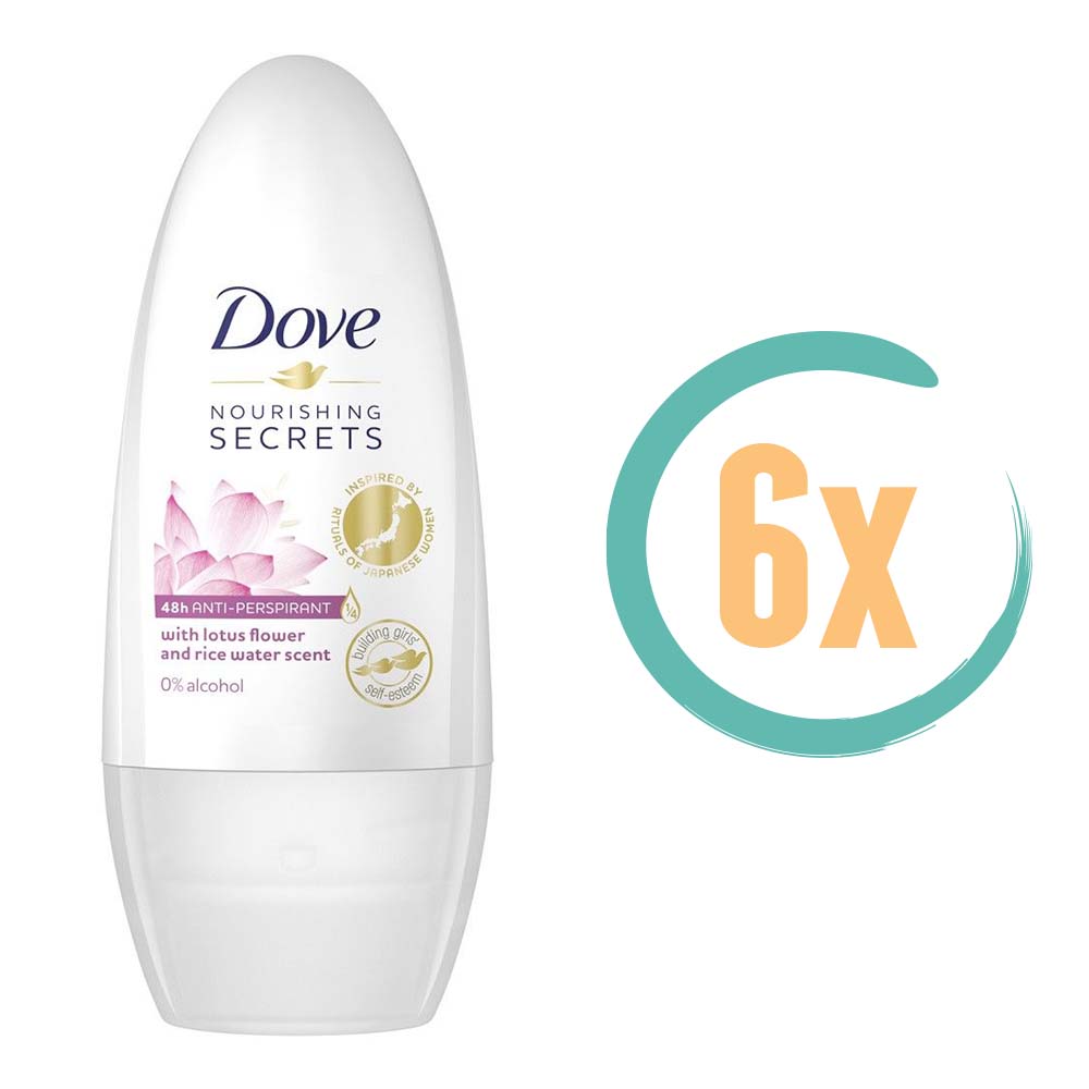 6x Dove Glowing Deoroller 50ml, VoordeligInslaan.nl