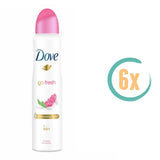 6x Dove Go Fresh Granaatappel Deospray 250ml