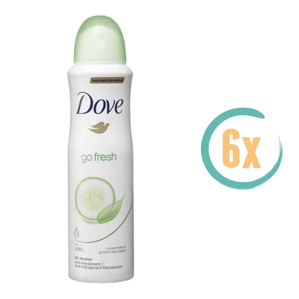 6x Dove Go Fresh Komkommer Deospray 150ml