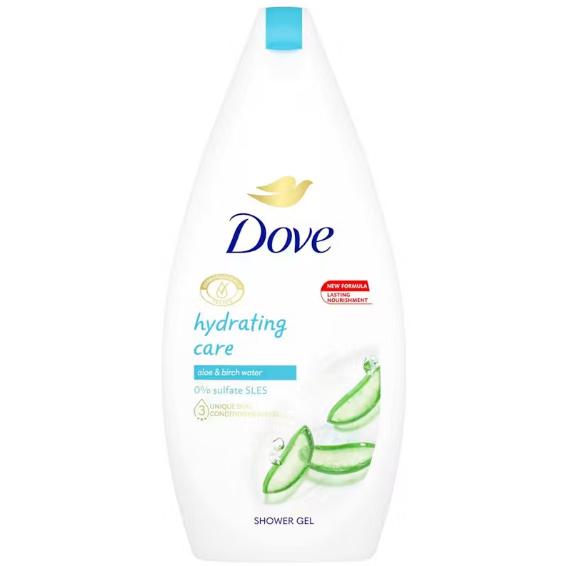 6x Dove Hydrating Care Douchegel 450ml