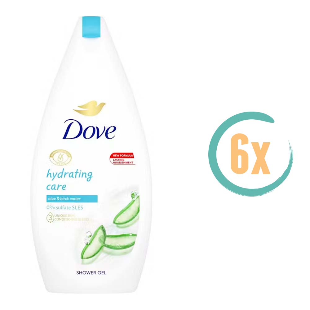 6x Dove Hydrating Care Douchegel 450ml