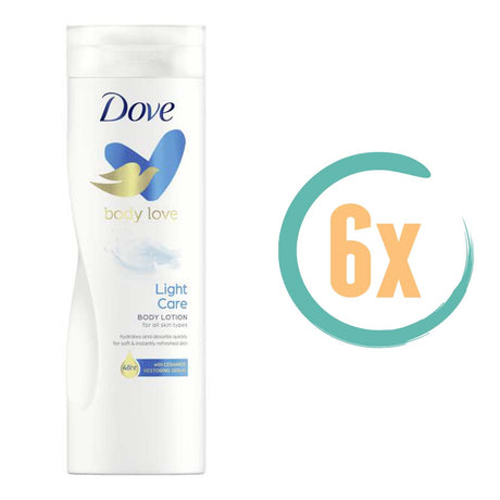 6x Dove Light Hydro Bodylotion 400ml, VoordeligInslaan.nl