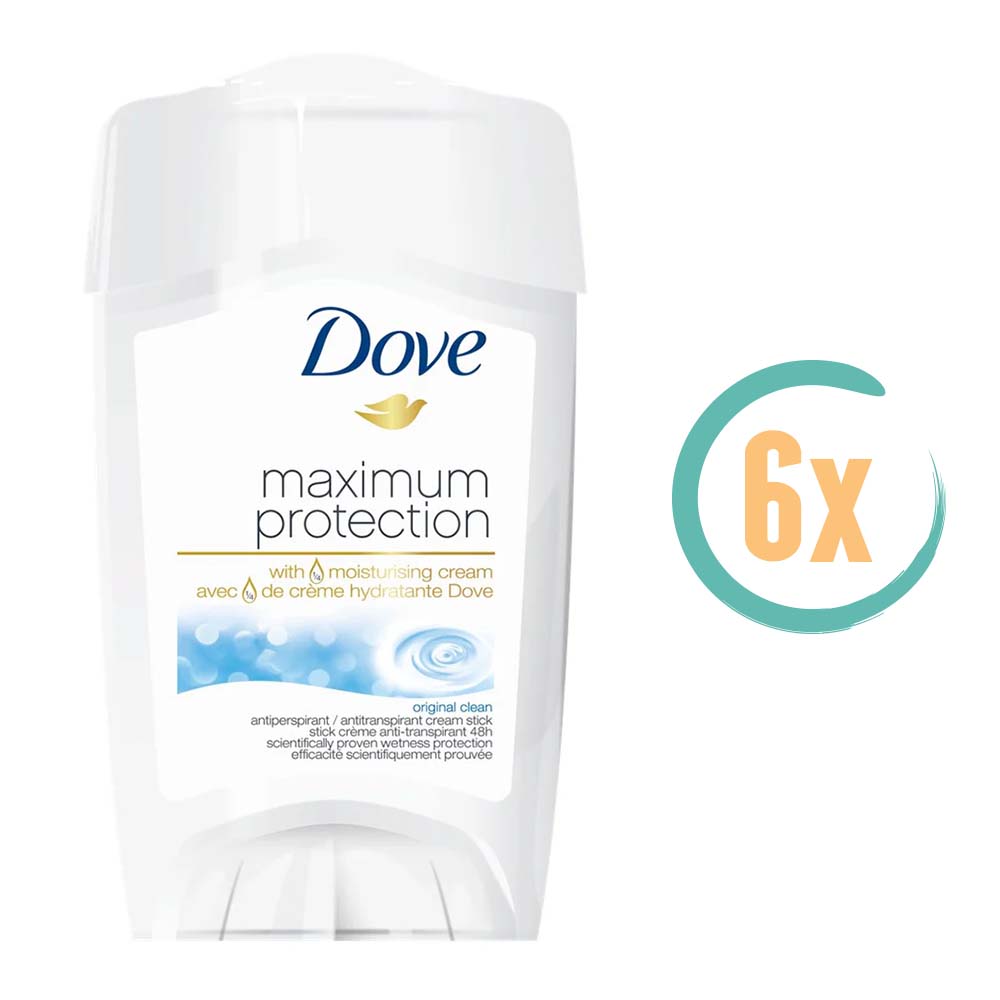 6x Dove Maximum Protection Original Deostick 45ml