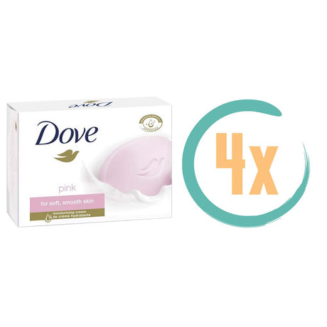 4x Dove Pink Cream Bar 100gr, VoordeligInslaan.nl