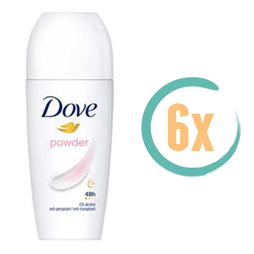 6x Dove Powder Deoroller 50ml, VoordeligInslaan.nl