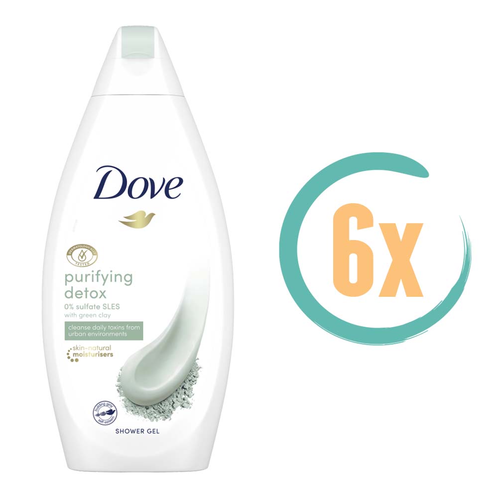 6x Dove Purifying Detox Douchegel 450ml