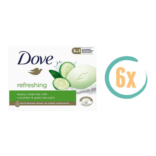 6x Dove Refreshing Cream Bar 90gr