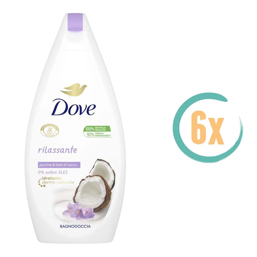 6x Dove Relaxing Coconut & Jasmine Douchegel 450ml