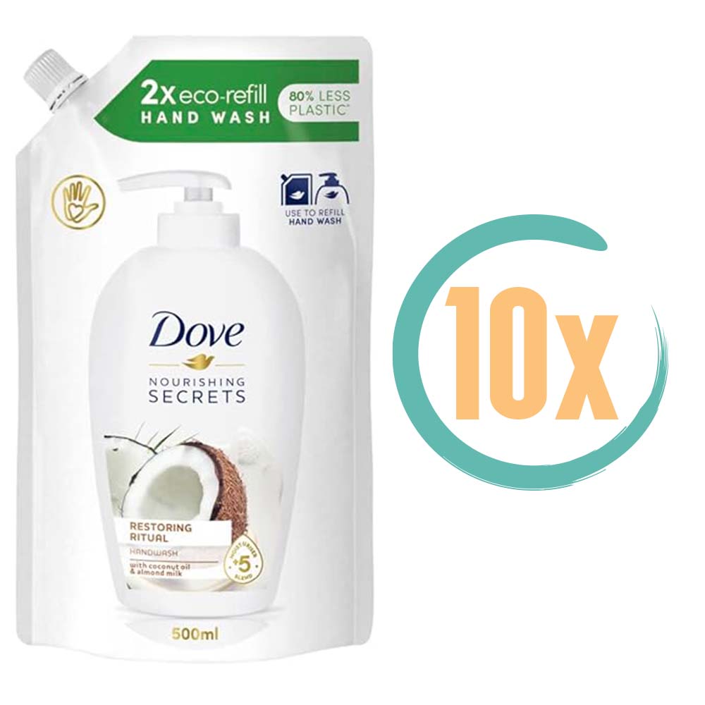 10x Dove Restoring Handzeep Navulling 500ml, VoordeligInslaan.nl